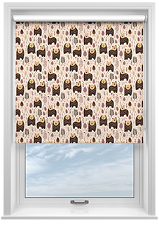 Bear Necessities, Rosewood - Twist&Fit Roller Blind